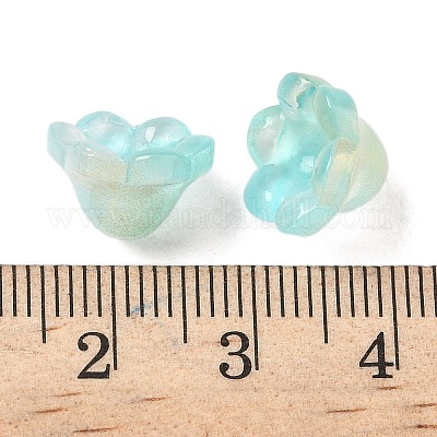 Прозрачные шапочки из стеклянных бусин GLAA-B028-01L-1