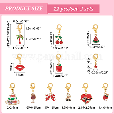 Маркеры петель красного ряда HJEW-AB00196-1