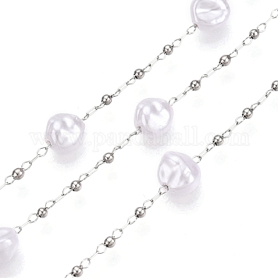 Цепочки из искусственного жемчуга из абс-пластика ручной работы CHS-T006-07P-1