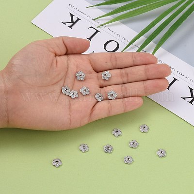 5 -petal латунные микро проложить четкие кубического циркония крышки шарика ZIRC-P001-31P-1