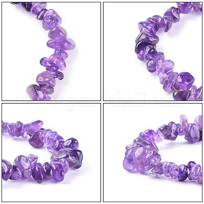 Аметист чипов растянуть браслеты BJEW-JB01308-03-1