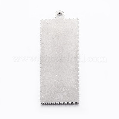 Подвеска-кабошон из нержавеющей стали 304 STAS-E421-028P-1