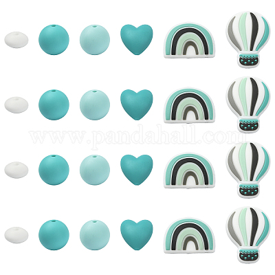 26шт пищевые экологически чистые силиконовые бусины&nbsp;SIL-YW0002-42A-1