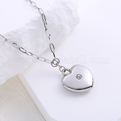 Ожерелья из нержавеющей стали с подвеской в виде сердца из кристаллов и страз для женщин SY8917-1