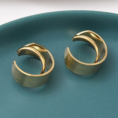 Серьги-каффы из нержавеющей стали 304 в форме буквы С EJEW-K268-61G-1