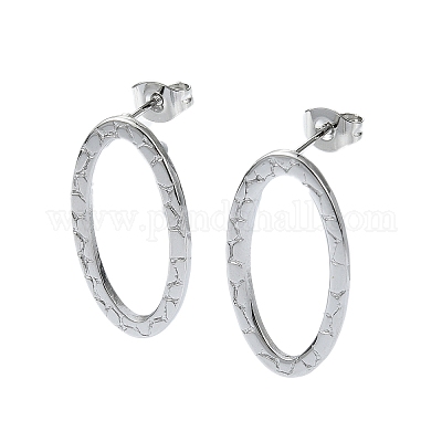 Серьги-гвоздики из нержавеющей стали 201 EJEW-K270-02P-1