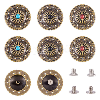 12 набор плоских круглых кнопок из сплава двух цветов FIND-TA0008-15-1