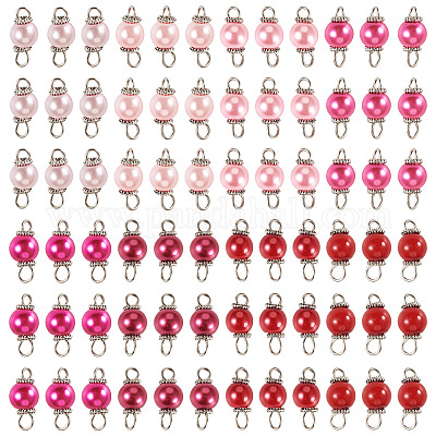 80 шт. 8-х цветные стеклянные перламутровые круглые подвески-соединители PALLOY-TA00263-1