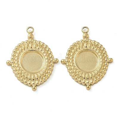 Ионное покрытие (ip) нержавеющая сталь 304 подвеска кабошон оправа STAS-B075-26G-1