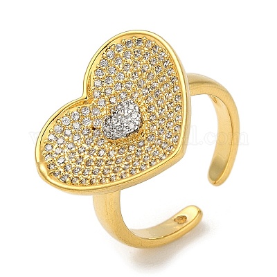 Кольца-манжеты для пальцев из латуни с микропаве из кубического циркония для женщин RJEW-C114-17G-1