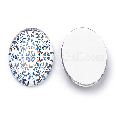 Flatback стеклянные кабошоны для поделок проектов X-GGLA-S034-25x18-067-1