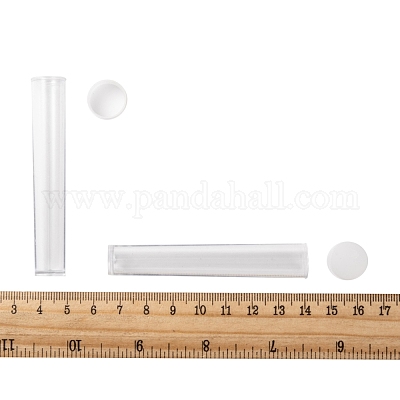 76mm Clear Plastic Tube Bead Container, With Lid, 76mm Longx13.5mm