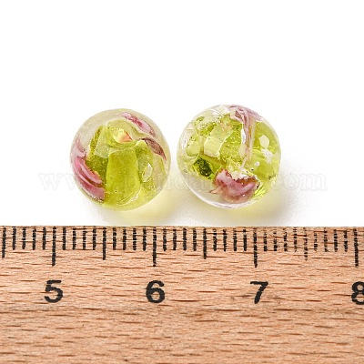 Светящиеся бусины ручной работы из искусственного песка в технике лэмпворк LAMP-B028-03M-10mm-1