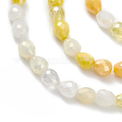 Градиент цвета гальваника стеклянные бусины нити GLAA-E042-04D-1