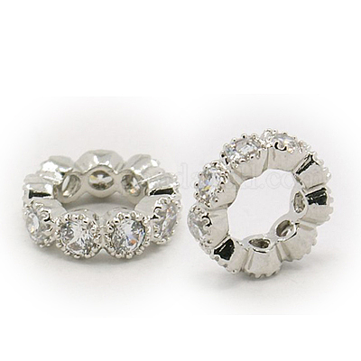 Латунные микро проложить кубического циркония бусы ZIRC-F001-109-A-1