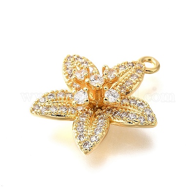 Латунные микропаве прозрачные подвески с фианитом KK-U065-02D-G-1