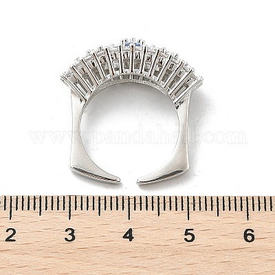 Манжеты из латуни с микро паве кубический цирконий для женщин RJEW-S401-02P-1