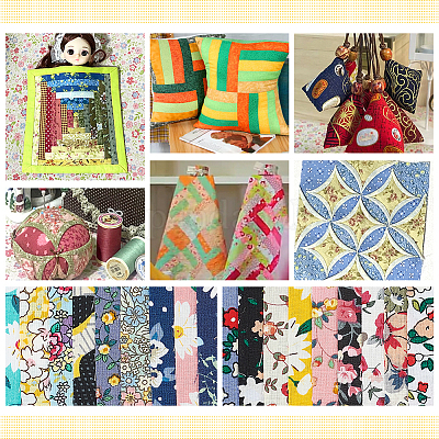 36 шт. хлопчатобумажная лента с цветочным принтом OCOR-WH0088-44-1