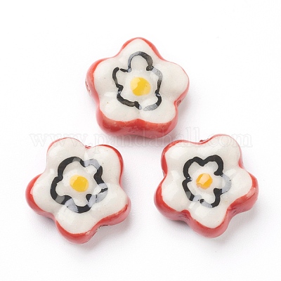 Wholesale Handmade Porcelain Flower Poached Eggs Beads 