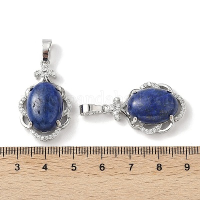 Овальные подвески из натурального лазурита G-NH0025-15P-25-1