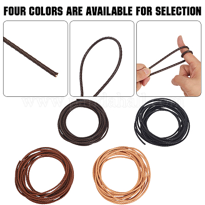 Круглый плетеный шнур из коровьей кожи с буквами длиной 5 м WL-GF0001-34B-04-1