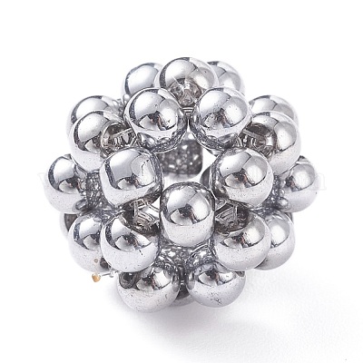 Гальванические стеклянные бусы G-JF-4mm-01-1