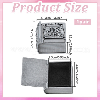 Подарочные коробки с гравировкой в виде первого завитка и первого зуба CON-WH0123-18A-1