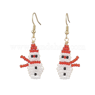 Серьги-подвески из круглого бисера Toho EJEW-MZ00566-02-1