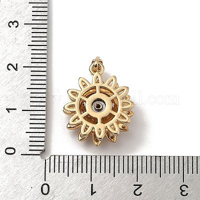 Латунные микропаве прозрачные подвески с фианитом KK-B138-03G-1