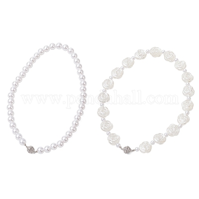 Магнитные застежки из пластика АБС с имитацией жемчуга и сплава для подхватов для штор HJEW-JM03410-1