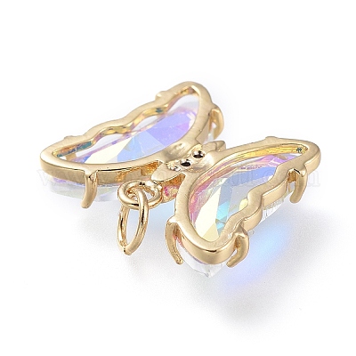 Кулон из латуни с прозрачным кубическим цирконием ZIRC-P079-B02-15-1