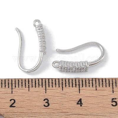 Латунь микро проложить кубического циркония серьги крючки KK-U008-14P-1