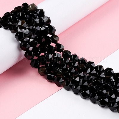 Естественный золотистый отлив обсидиан бисер пряди G-C229-01C-1