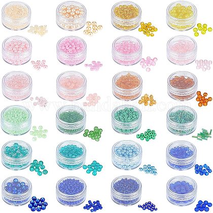 NBEADS 24 Boxes Seed Glass Beads SEED-NB0001-10-1