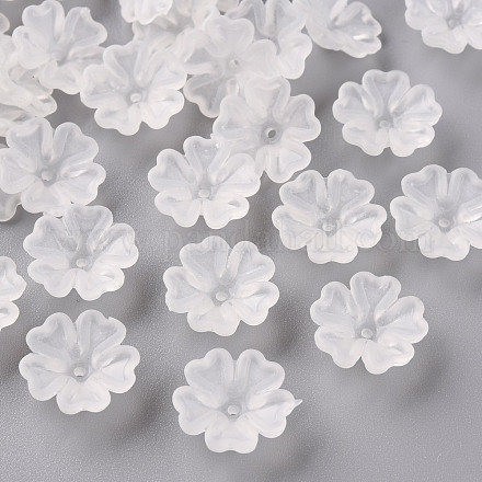 Transparent Frosted Acrylic Bead Caps MACR-S371-04A-701-1