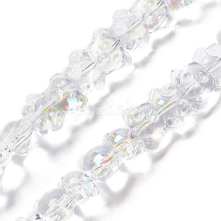 Chapelets de perles en verre électroplaqué EGLA-L030-AB01-1