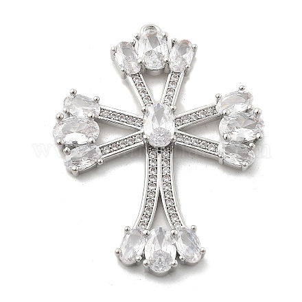 Латунные микропаве прозрачные подвески с фианитом KK-L228-03P-04-1