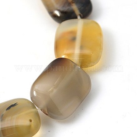 Natural Dendritic Agate Beads Strands G-G298-25x35mm-01-1