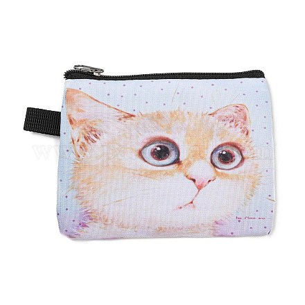 Cute Cat Polyester Zipper Wallets ANIM-PW0002-28M-1