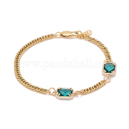 Rectangle avec bracelets à maillons de verre BJEW-JB06275-02-1