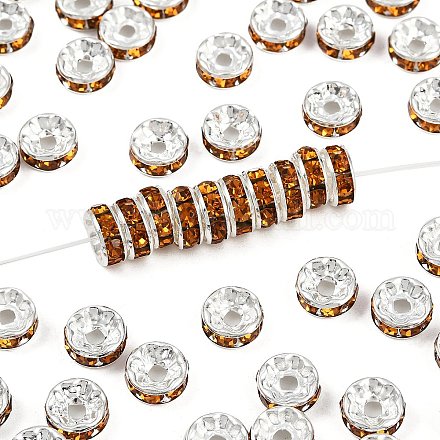 Perles séparateurs en laiton avec strass X-RB-A014-Z8mm-17S-1