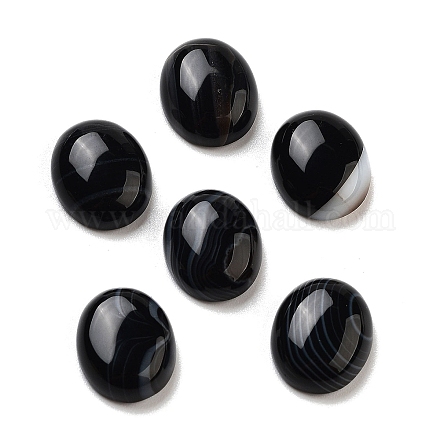 Кабошоны из натурального окрашенного и нагретого черного агата G-G145-01A-31-1