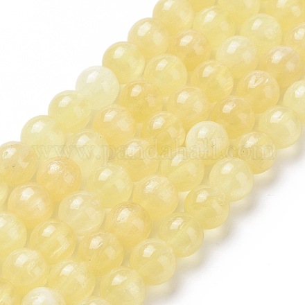 Brins de perles de sélénite jaune naturel G-N328-025A-03-1