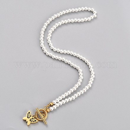 304 Stainless Steel Pendant Necklaces NJEW-B0001-18G-1