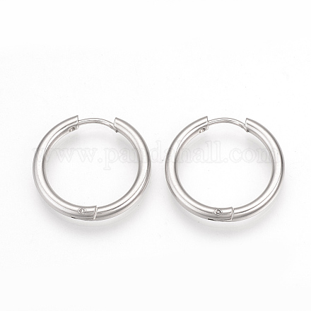 201 Stainless Steel Huggie Hoop Earrings MAK-R021-21mm-1