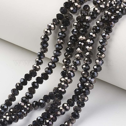 Chapelets de perles en verre opaque électrolytique X-EGLA-A034-P6mm-P01-1