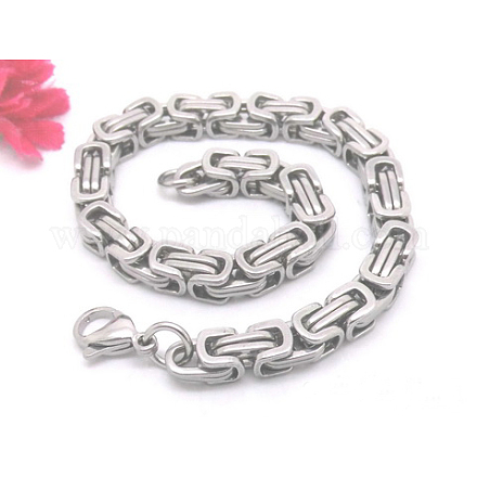 201 Stainless Steel Byzantine Chain Bracelets for Mens BJEW-V0345-03-1