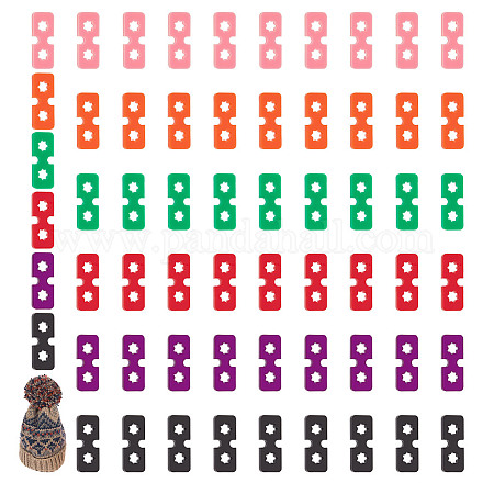 60 шт. 6-цветный акриловый инструмент для изготовления застежки для вязания шапки FIND-GA0004-05-1