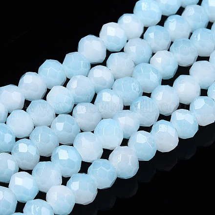Fili di perle di vetro imitazione giada bicolore GLAA-T033-01A-05-1