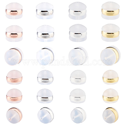 DICOSMETIC 48Pcs 8 Styles TPE Plastic Ear Nuts Dome Shaped Hypoallergenic Clear Earrings Backs Clear Earring Backing Replacement for Studs Fishhook Earrings Pierced Hoops KY-DC0001-01-1